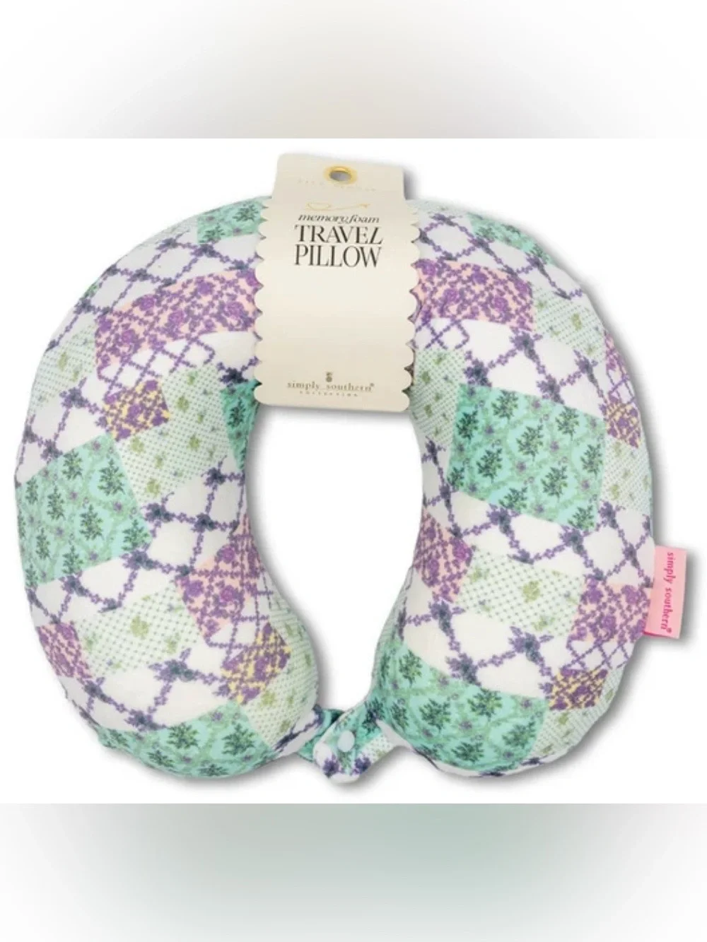 •NEW•Simply Southern Trellis Patchwork Memory Foam Travel Pillow